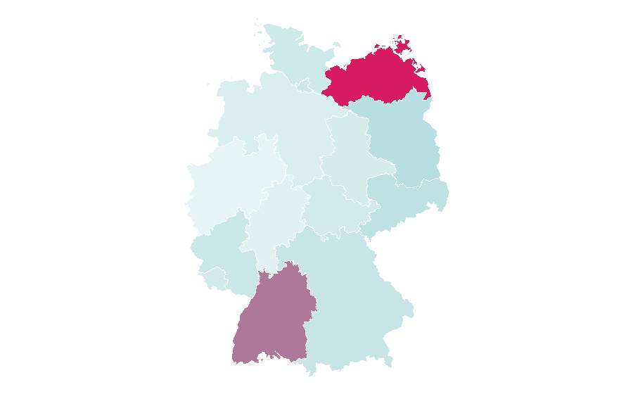 Affinity by region — Multiple birth, Germany