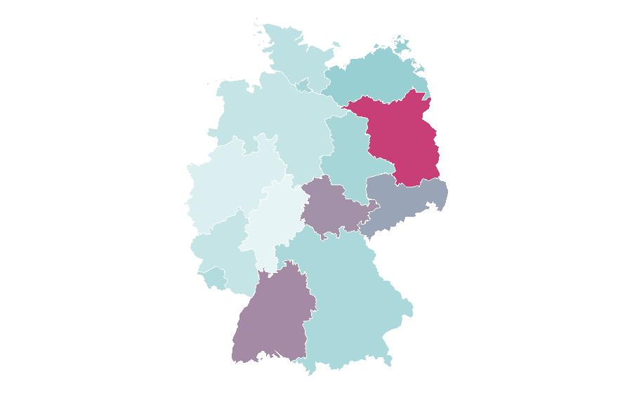 Affinity by region — Music therapy, Germany