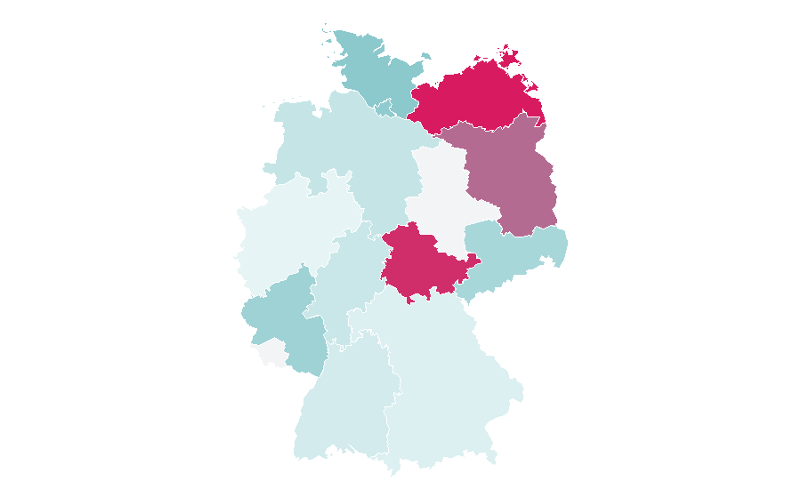 Affinity by region — National Football League on television, Germany