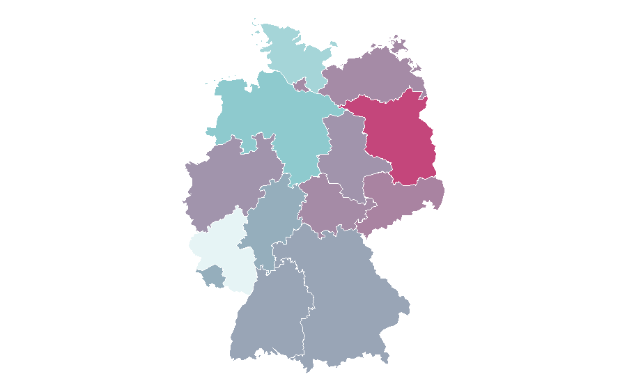 Affinity by region — National health insurance, Germany