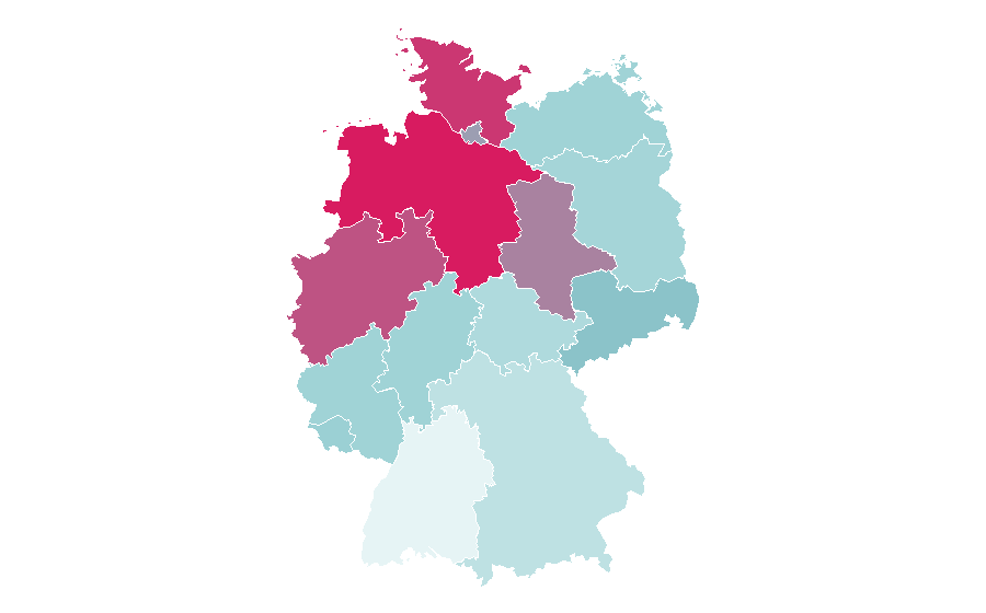 Affinity by region — New Worlds (magazine), Germany