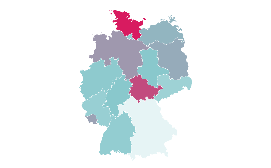 Affinity by region — Niels Bohr, Germany