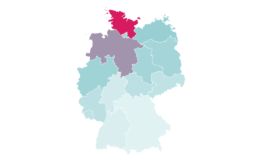 Affinität nach Region — Nord bei Nordwest, Deutschland
