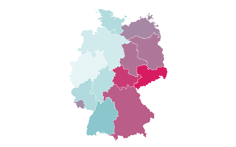 Affinity by region — Nordic skiing, Germany