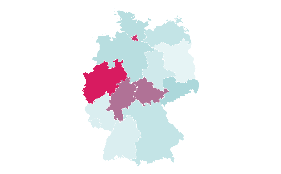 Afinidad por región — North Africa, Alemania