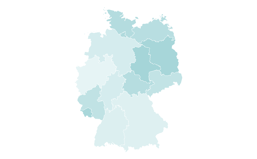 Affinity by region — Nursing management, Germany