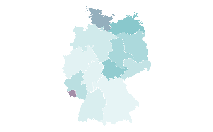 Affinity by region — Obstacle racing, Germany