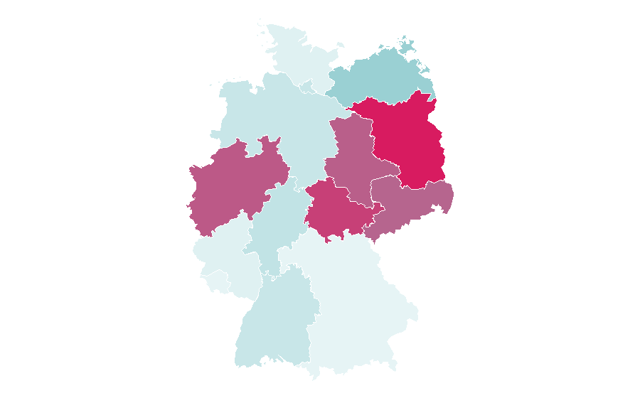Affinity by region — Occupational safety and health, Germany