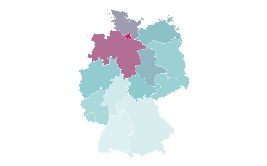 Affinità per regione — Olivia Jones, Germania