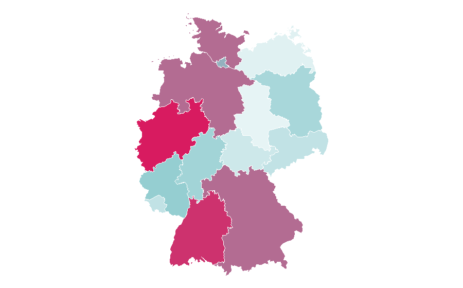 Affinity by region — One-piece swimsuit, Germany