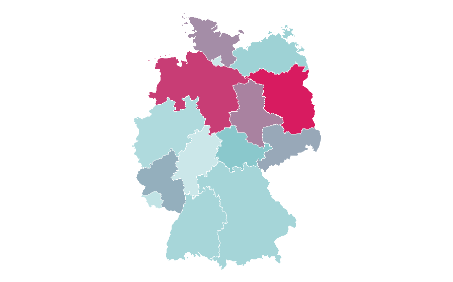 Affinity by region — Online dating service, Germany