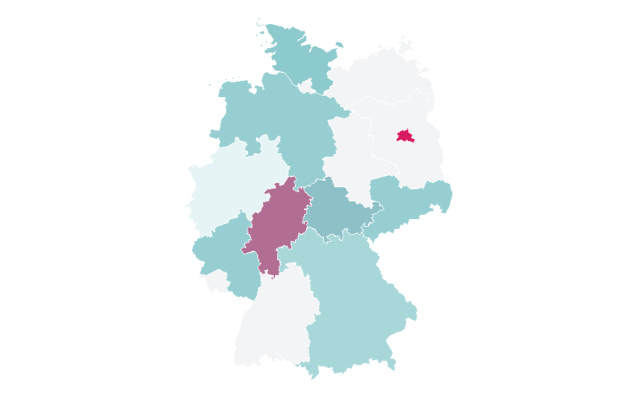 Affinity by region — Online learning community, Germany