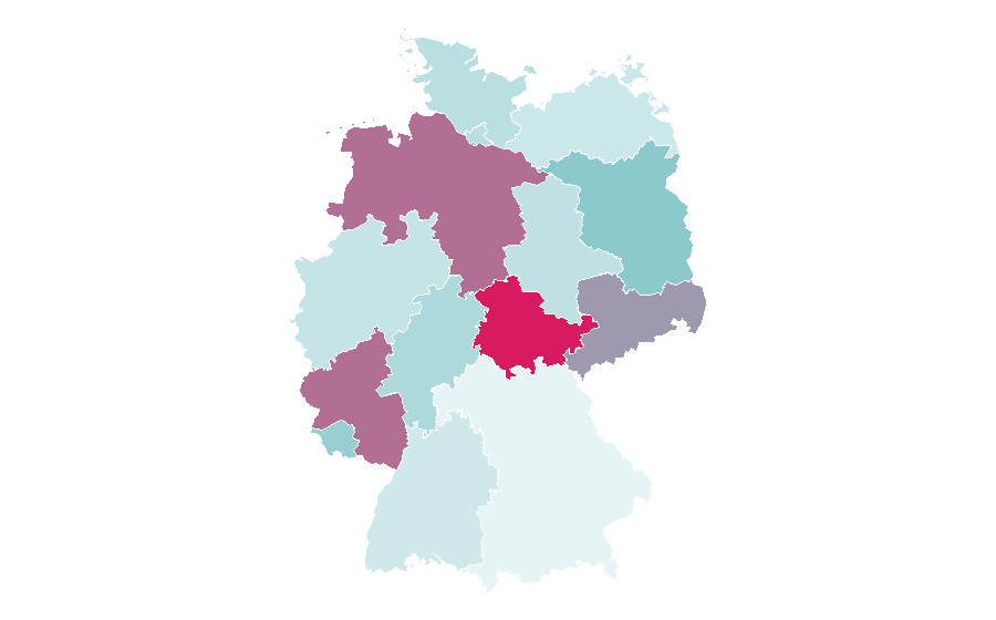 Affinity by region — Opposition (politics), Germany