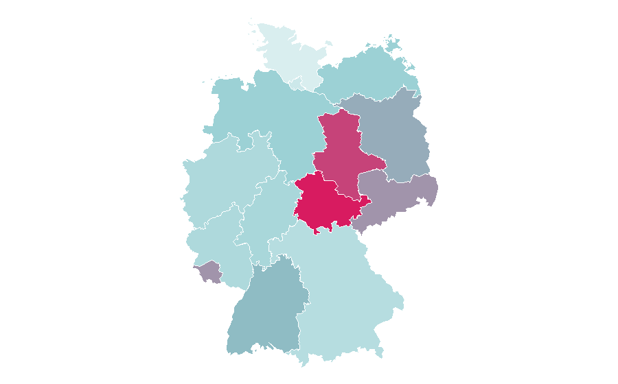 Affinity by region — Orchidaceae, Germany