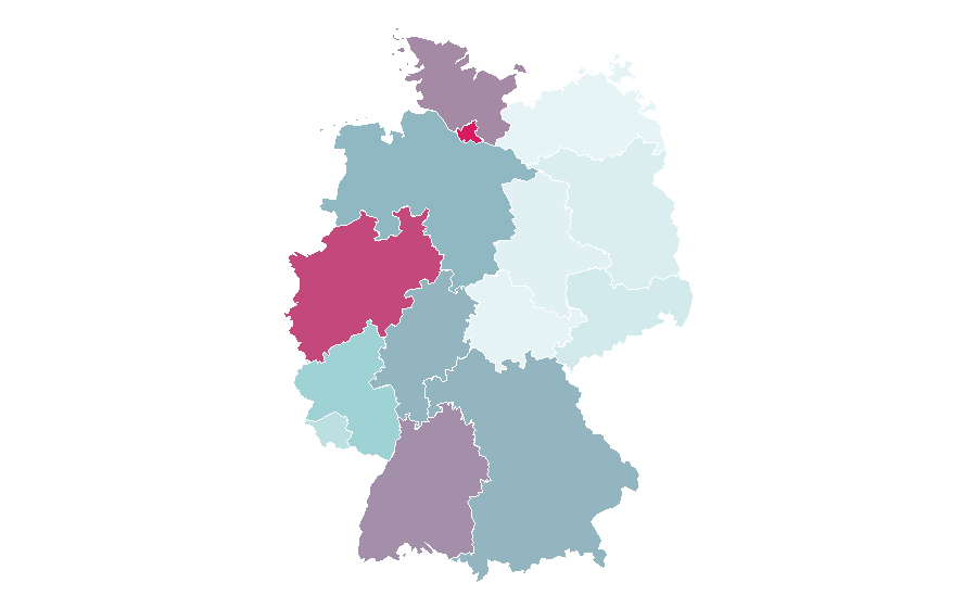Affinity by region — Padel (sport), Germany