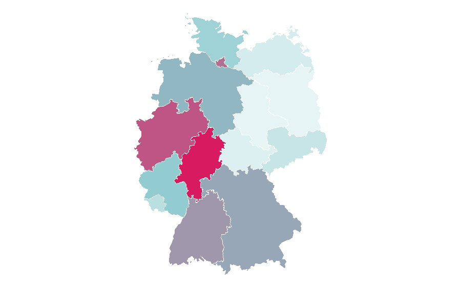 Affinity by region — Parti Socialiste (Belgium), Germany