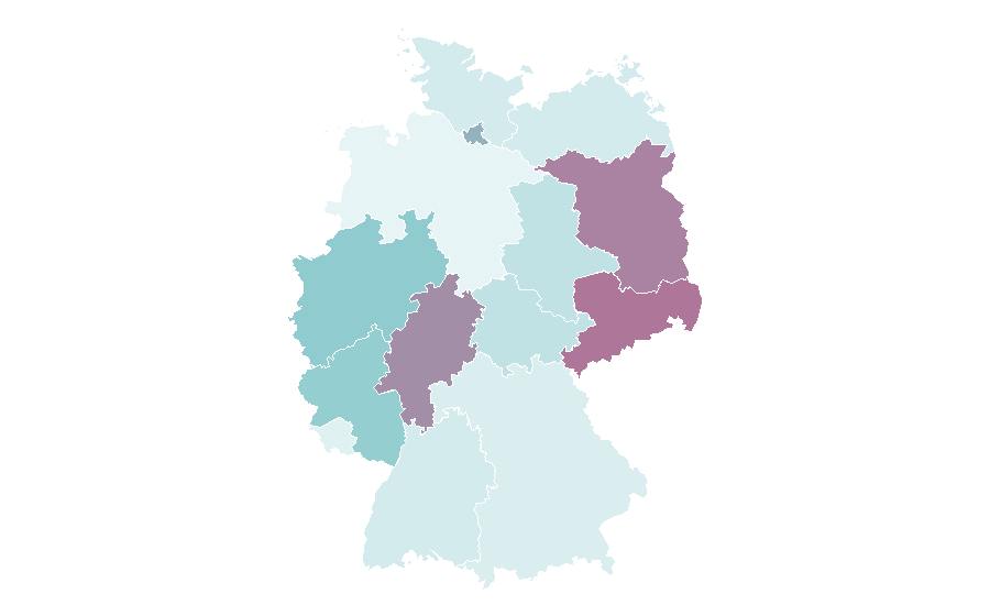 Affinity by region — Pie, Germany