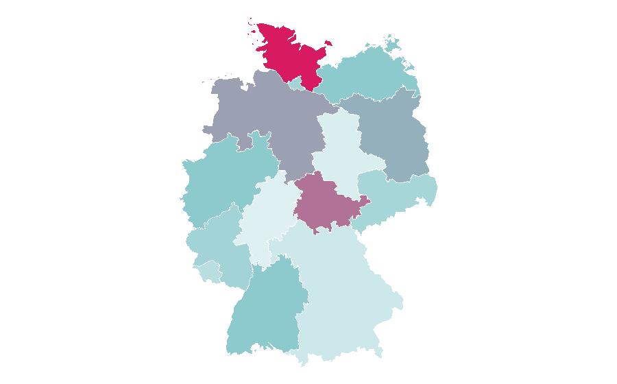 Affinity by region — Poetry slam, Germany