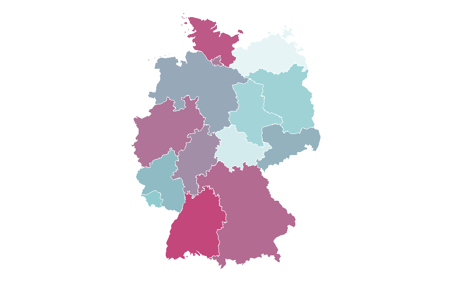 Affinity by region — Pole dance, Germany