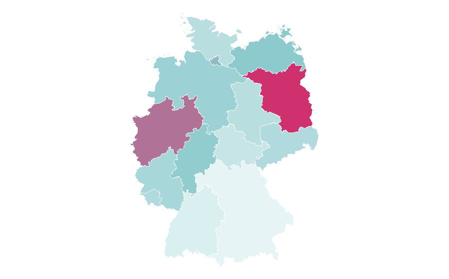 Affinity by region — Polish language, Germany