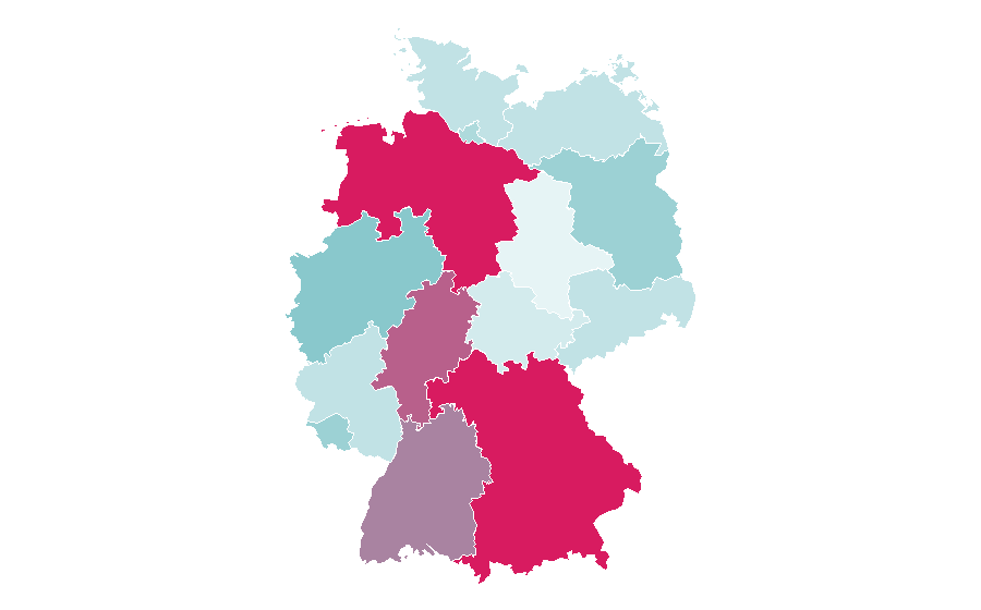 Affinity by region — Power walking, Germany