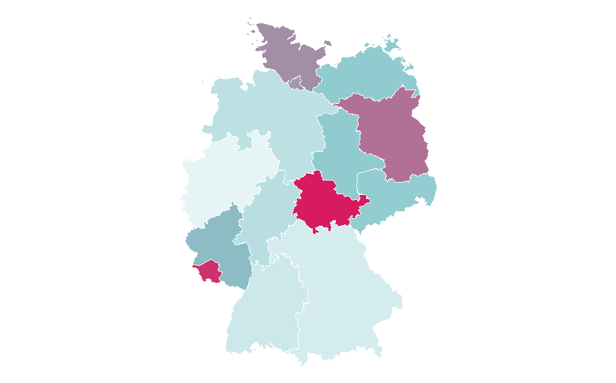 Affinity by region — Professional bodybuilding, Germany