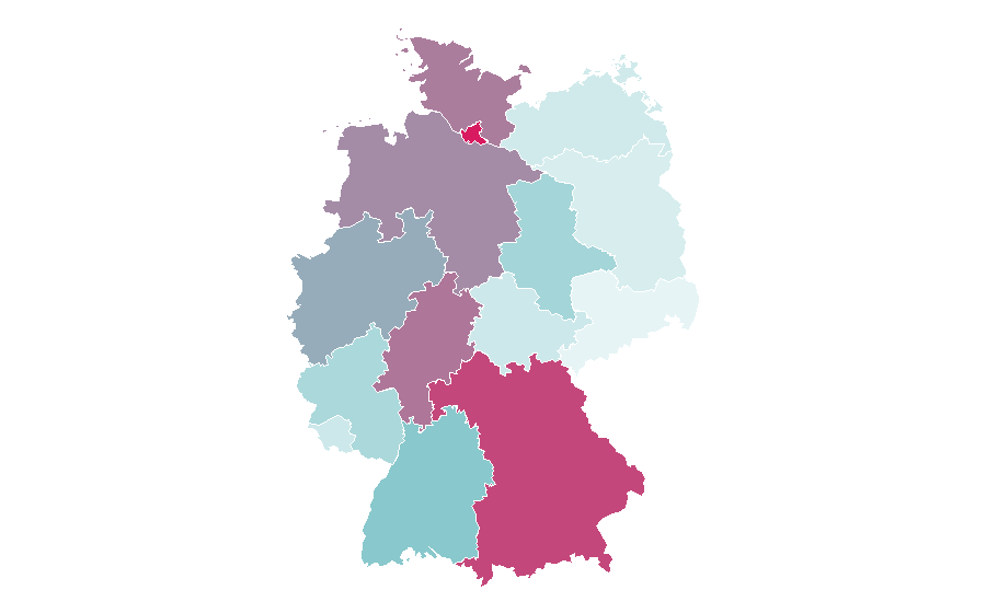 Affinity by region — Professional Golfers Association, Germany