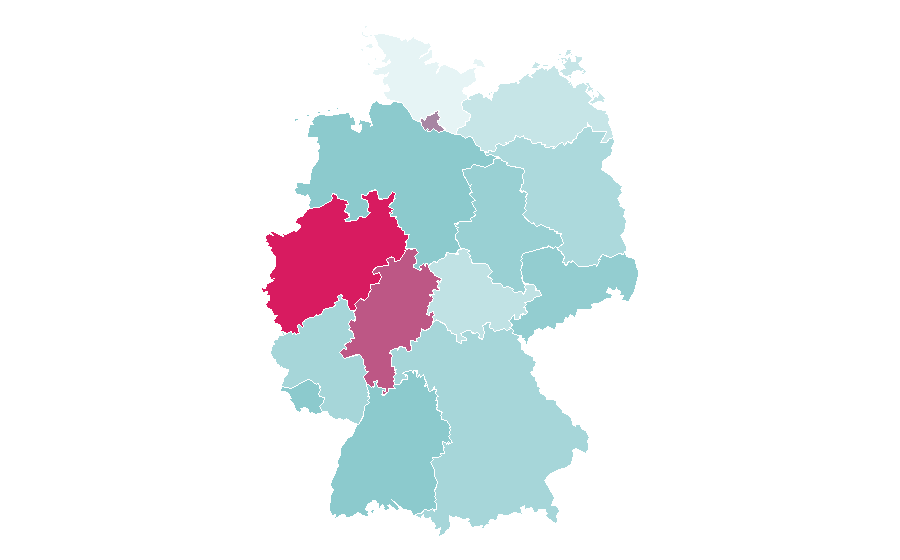 Affinity by region — Progressive Socialist Party, Germany