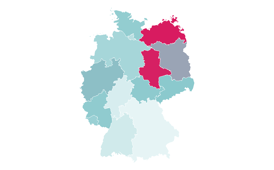 Affinity by region — Promi Big Brother, Germany