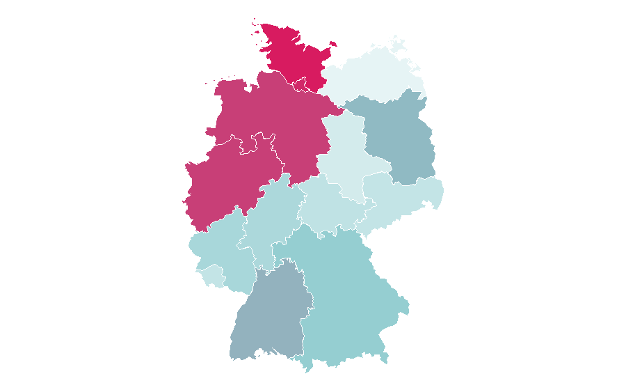 Affinity by region — Psychologie to go, Germany