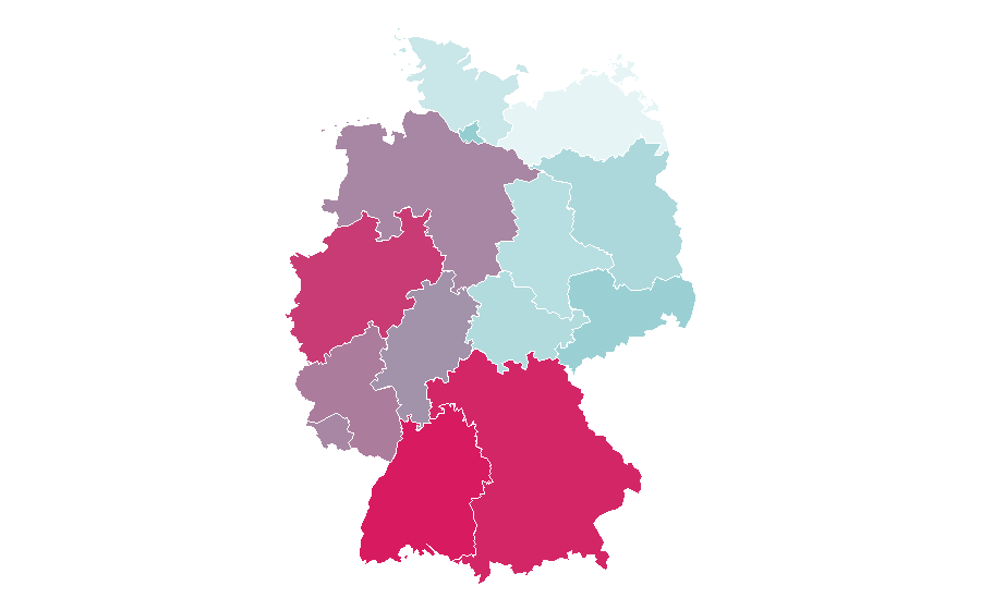 Affinity by region — Quark (dairy product), Germany