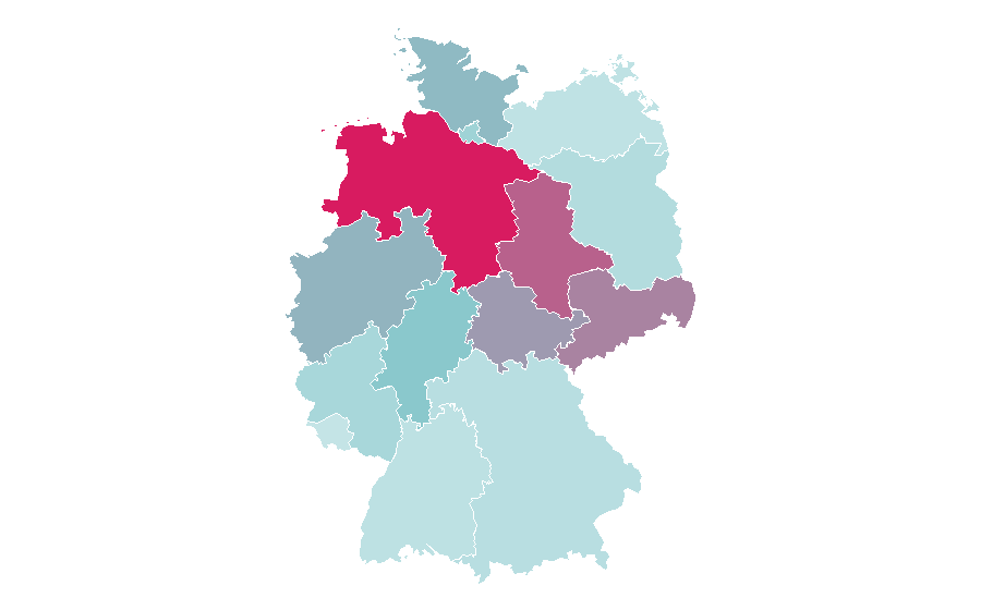 Affinität nach Region — Radio Bollerwagen, Deutschland