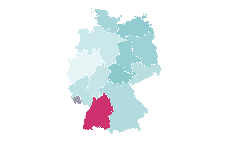 Affinity by region — Raw foodism, Germany