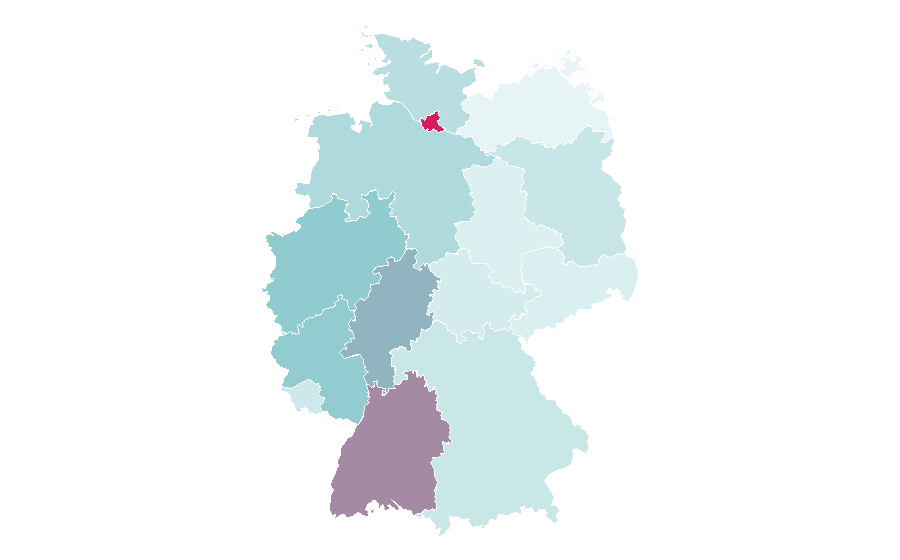 Affinity by region — Rede Record, Germany
