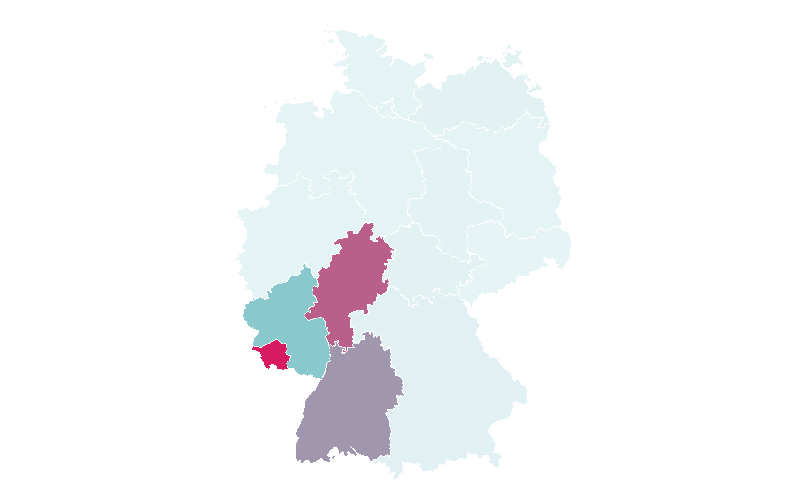 Affinity by region — Regionalliga Südwest, Germany
