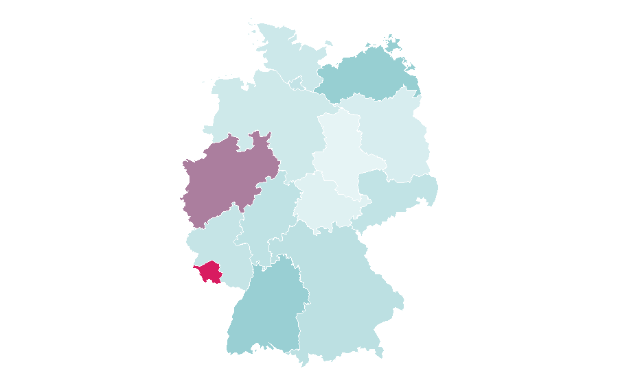 Affinity by region — Rhythmic gymnastics, Germany