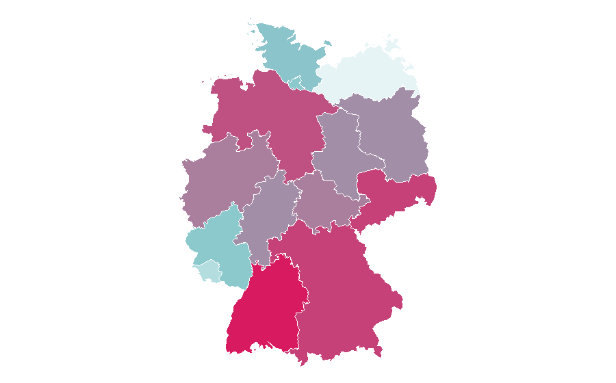 Affinity by region — Riester Rente, Germany