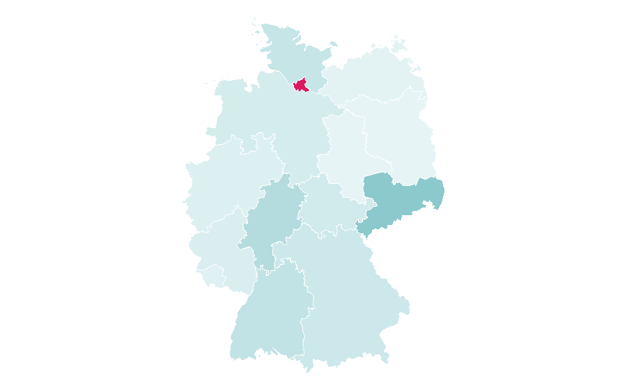 Affinity by region — Roller derby, Germany
