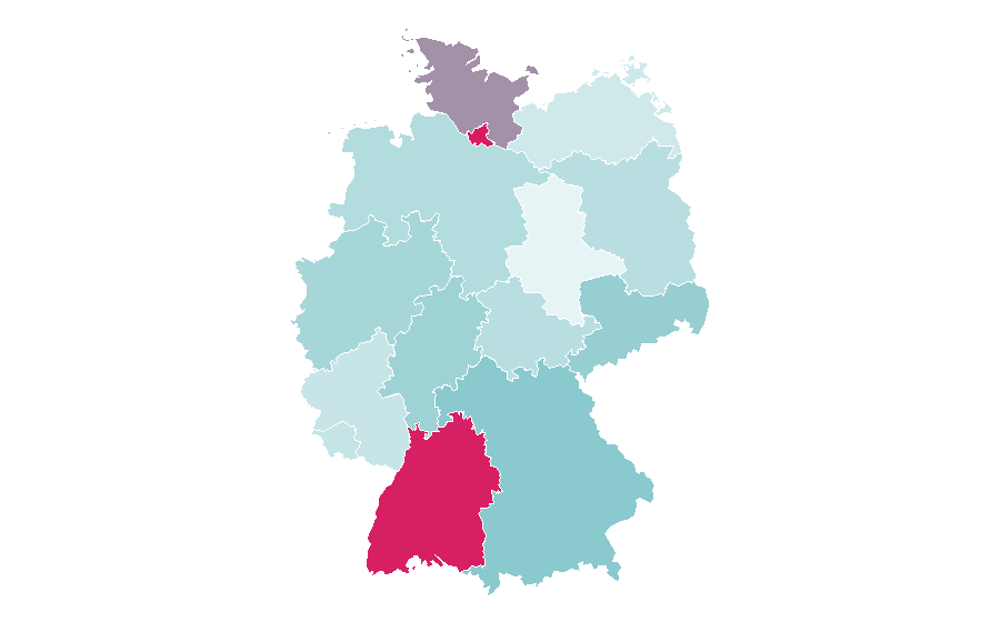 Affinity by region — Rudolf Steiner, Germany