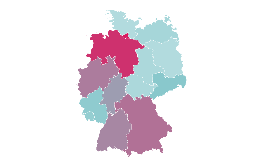 Affinité par région — Samoyed (dog), Allemagne
