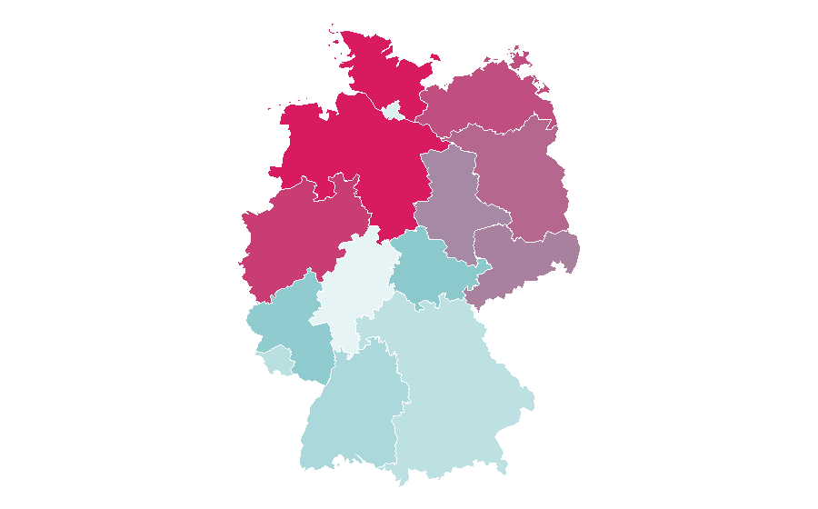 Affinity by region — Schlag den Star, Germany