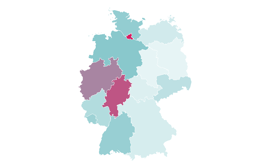 Affinity by region — Secularism, Germany