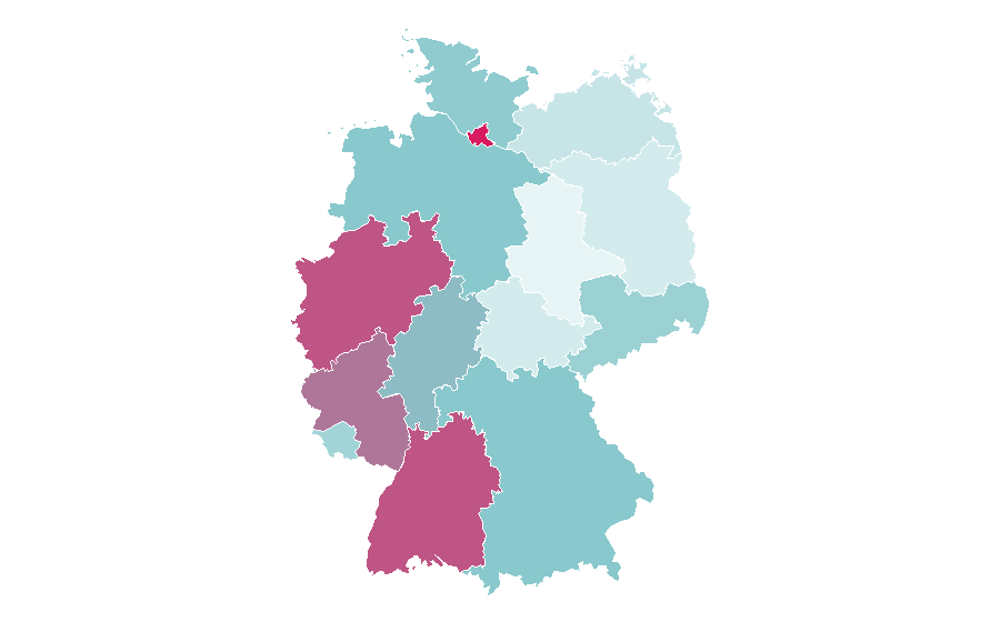 Affinité par région — Shawl, Allemagne