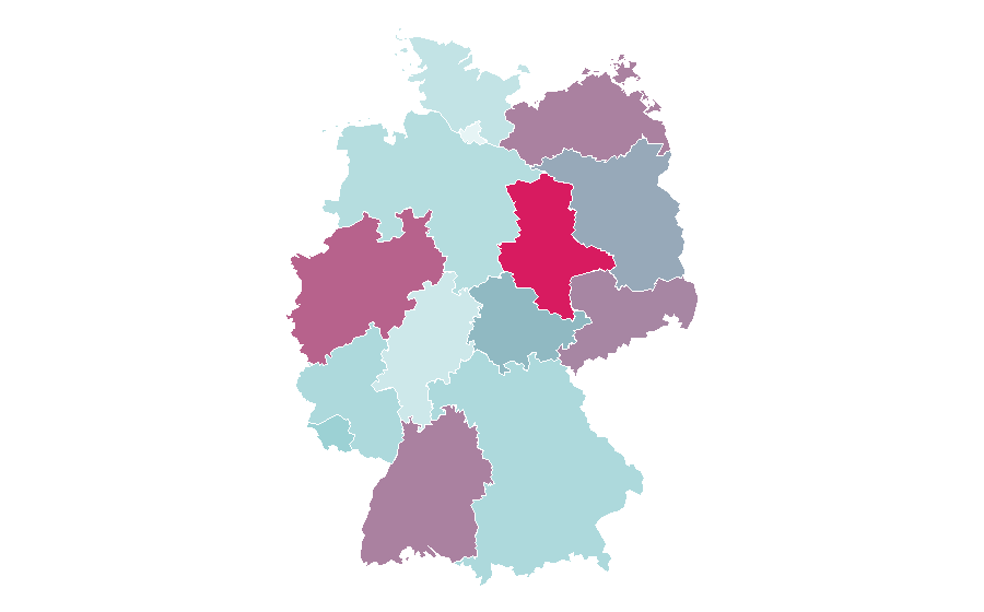 Affinity by region — Social dance, Germany