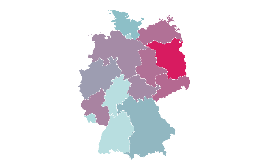 Affinity by region — Social Democratic Party of Germany, Germany