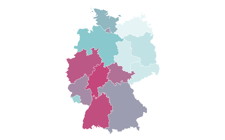 Affinity by region — Social media marketing, Germany