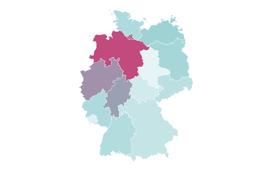 Affinity by region — Social work, Germany
