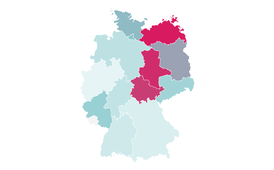 Affinity by region — Solo climbing, Germany
