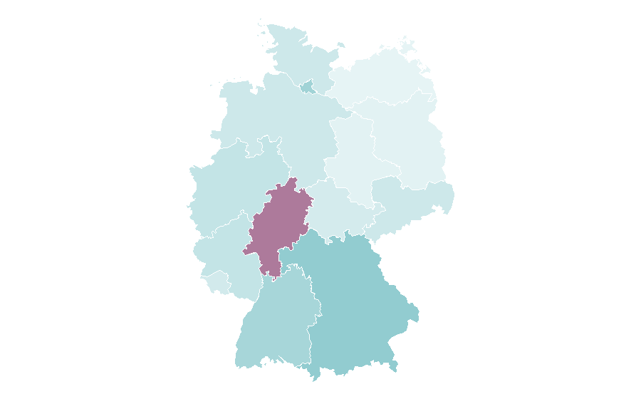 Affinity by region — Specialty (medicine), Germany