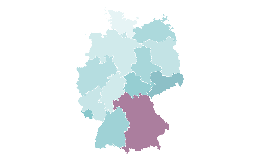 Affinity by region — Spiritism, Germany